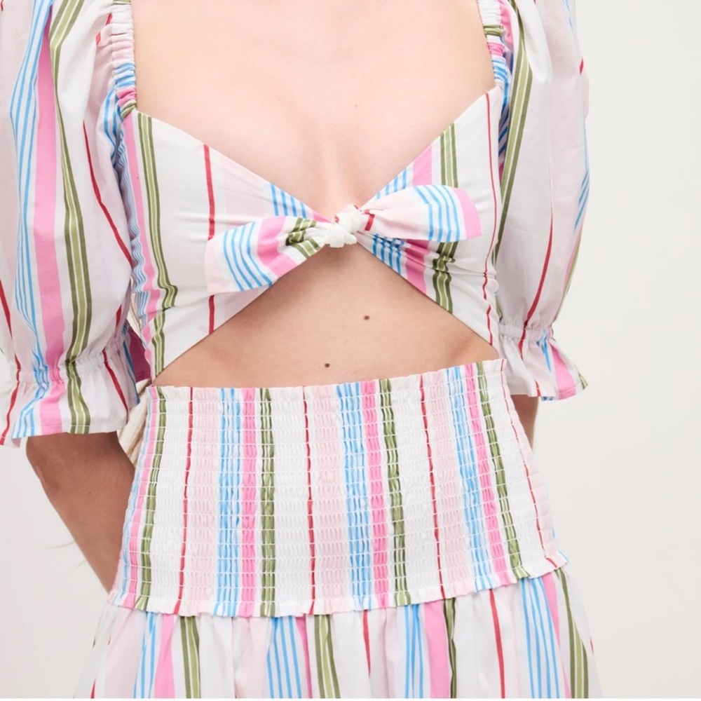 NWT Hill House Isabella Top In Rainbow Strip XS